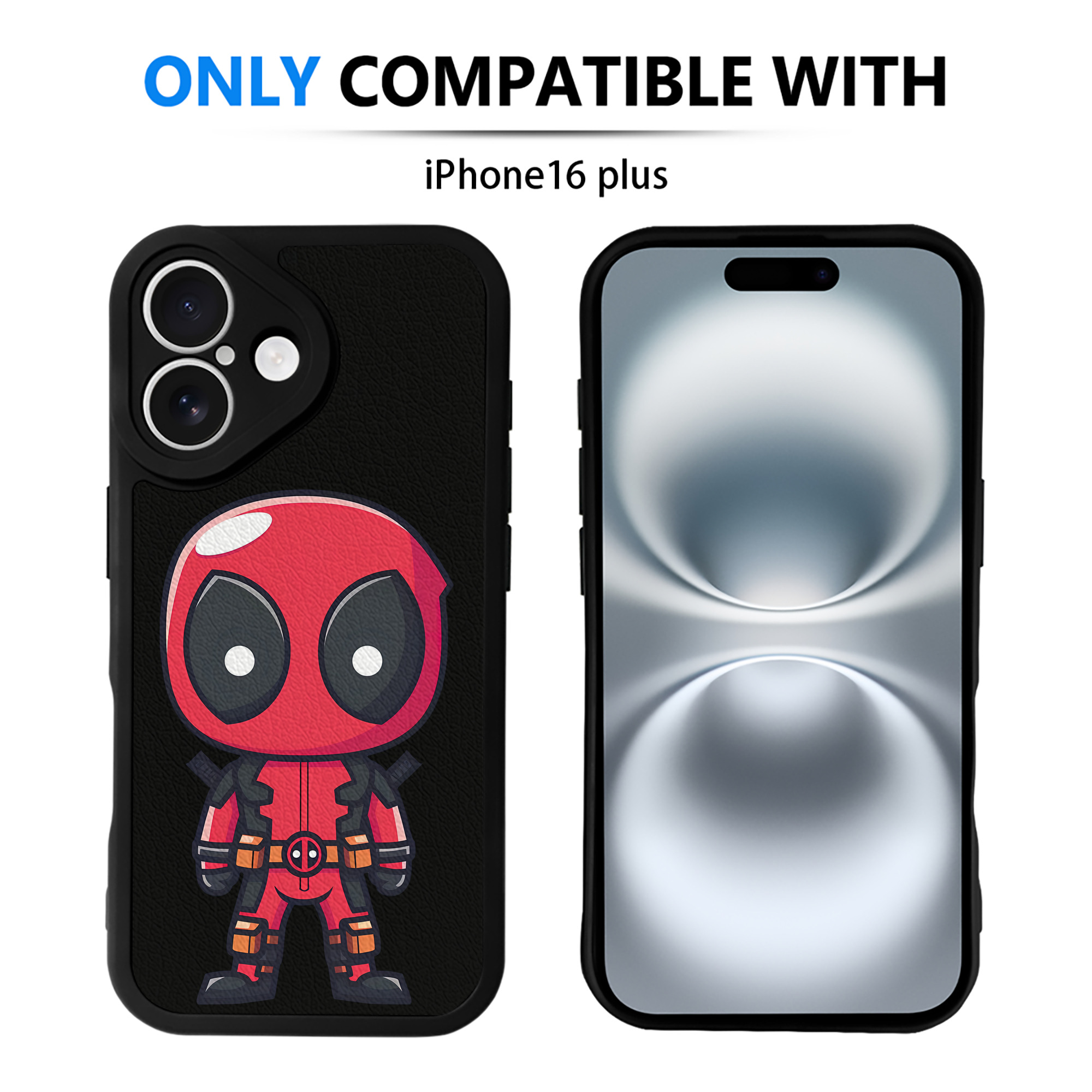 （画像用） Deadpool デッドプール 【iPhone 16シリーズ対応】シリコンスマホケース（レザー調） 材質：シリコン